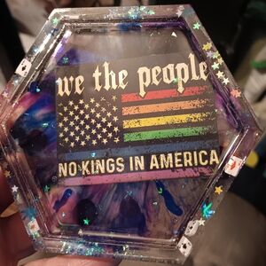 We The People Colorful Flag Coaster - No Kings in America